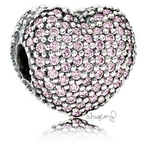 EUC Pandora 791427PCZ Sterling Silver Open My Heart Clip w/ Pink Zirconia